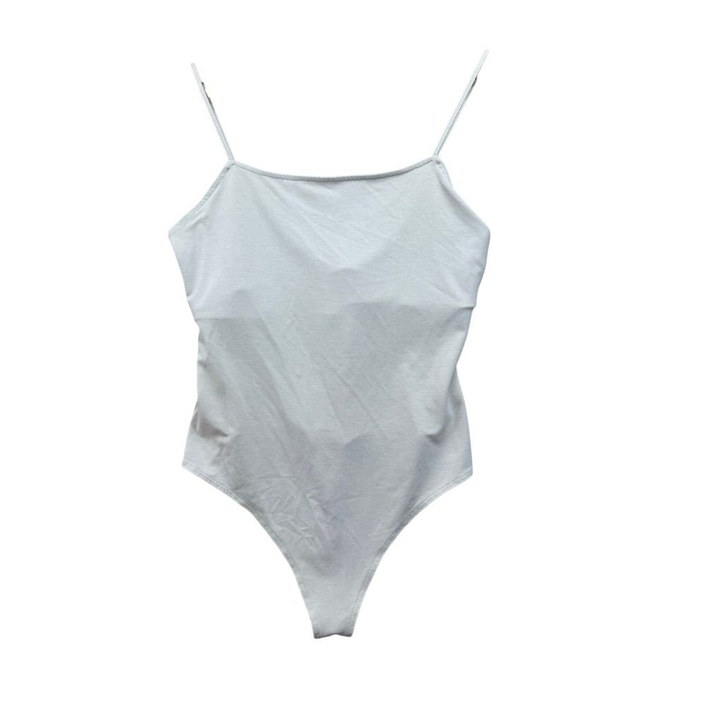 American Eagle Seamless Bodysuit Womens L Gray‎ Cami Thong Stretch